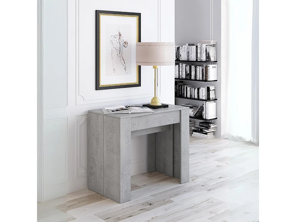 Consolle allungabile Luka 90x51,6x76,6H cm colore cemento