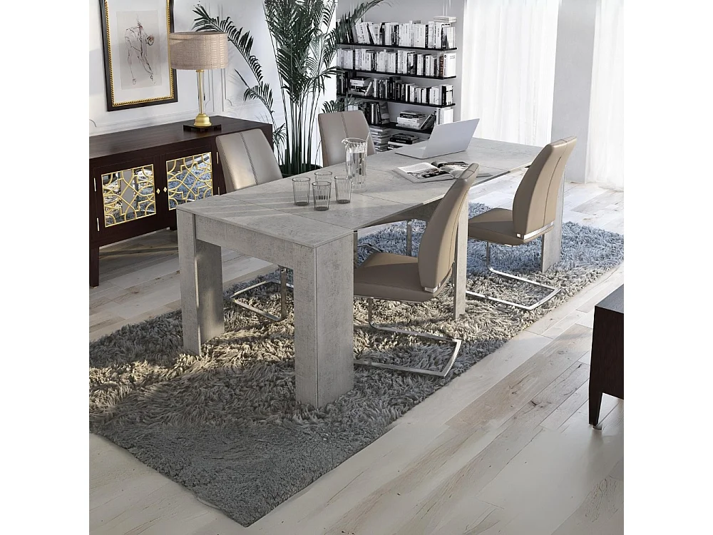 Consolle allungabile Luka 90x51,6x76,6H cm colore cemento