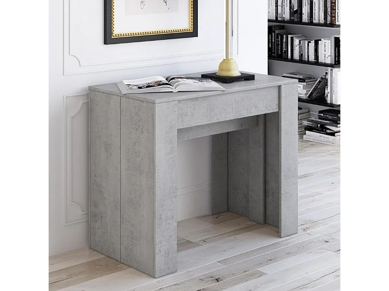 Consolle allungabile Luka 90x51,6x76,6H cm colore cemento