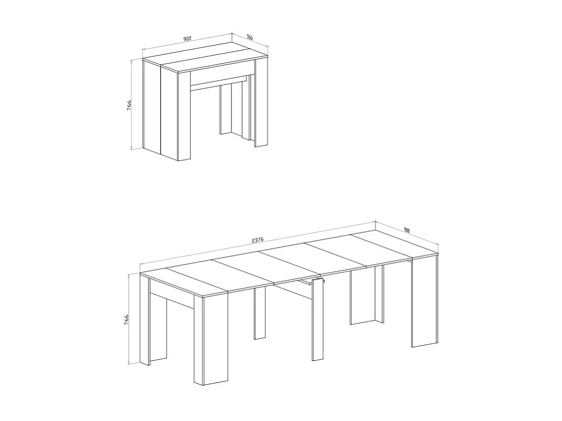 Consolle allungabile Luka 90x51,6x76,6H cm colore nelson oak