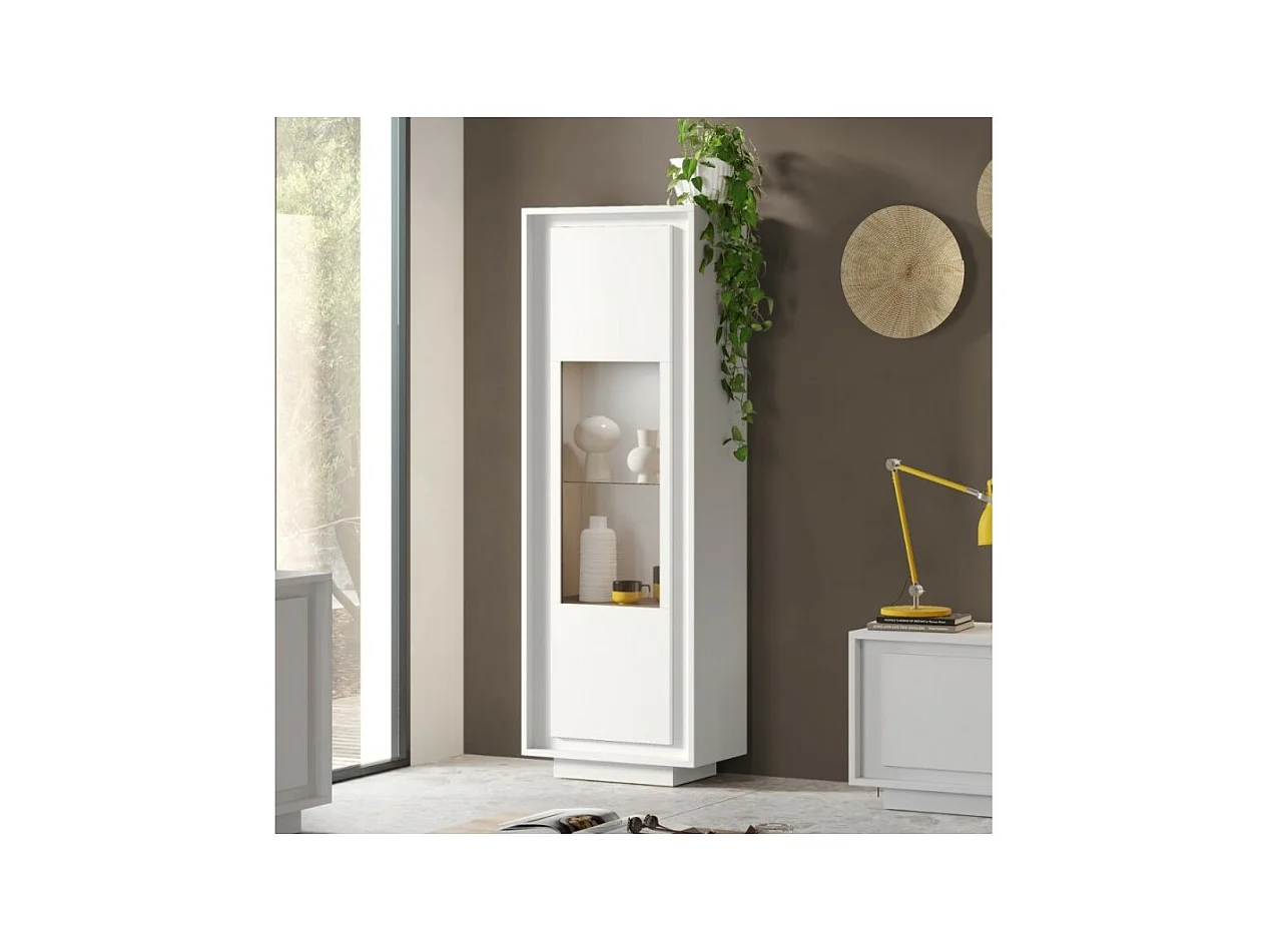 Vetrina con anta Tiki 67x40x197h colore bianco opaco