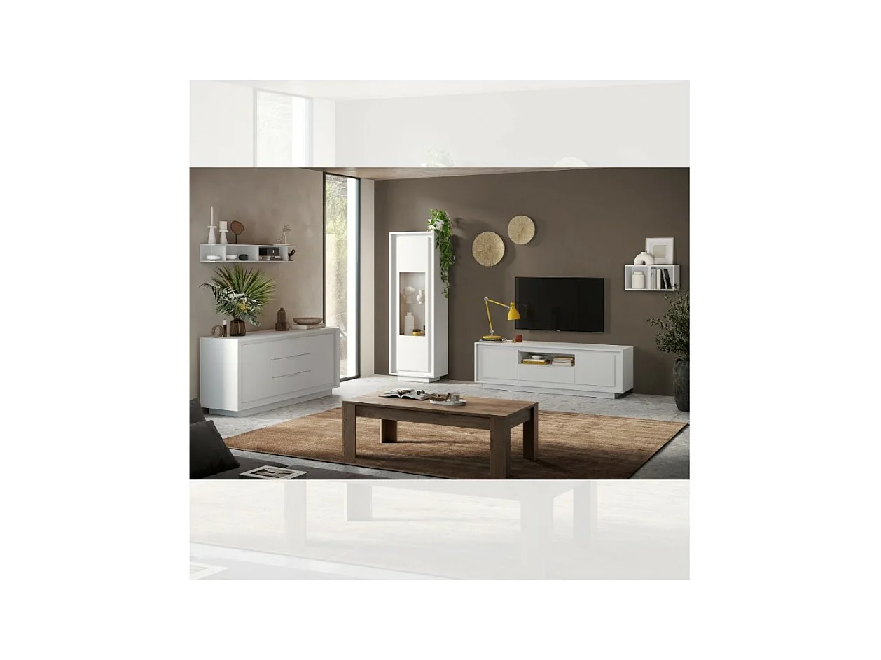 Vetrina con anta Tiki 67x40x197h colore bianco opaco