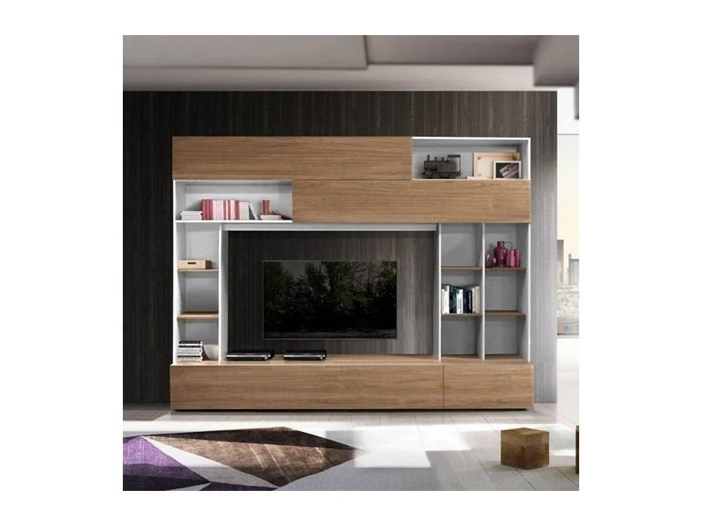 Parete attrezzata Boran colore bianco olmo