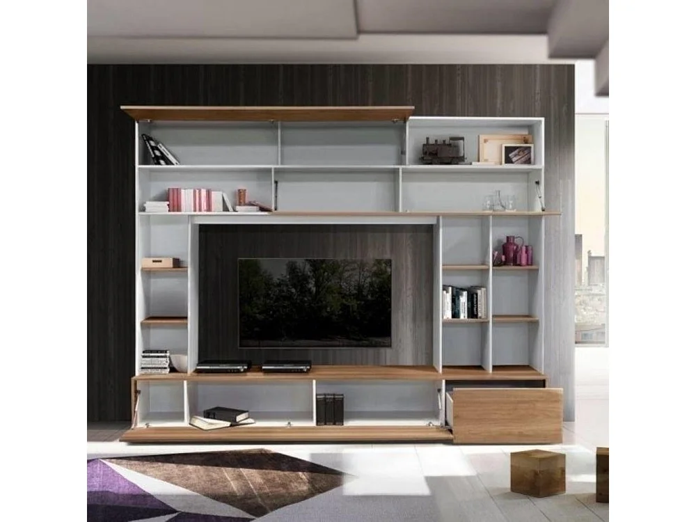 Parete attrezzata Boran colore bianco olmo