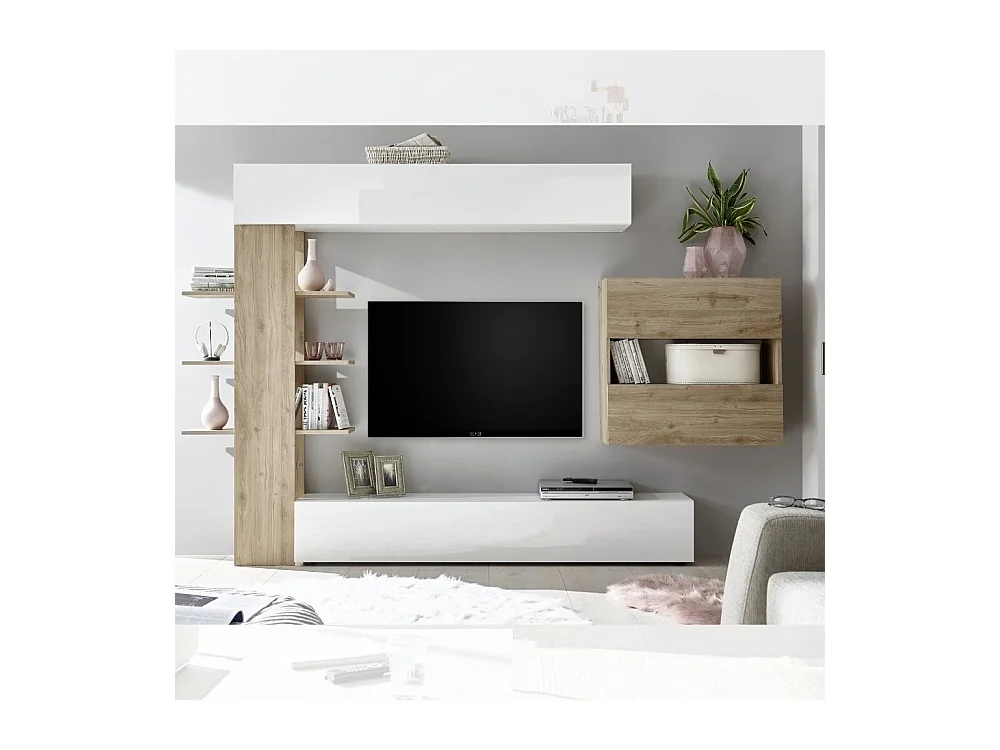 Parete attrezzata libreria Astrakat colore rovere