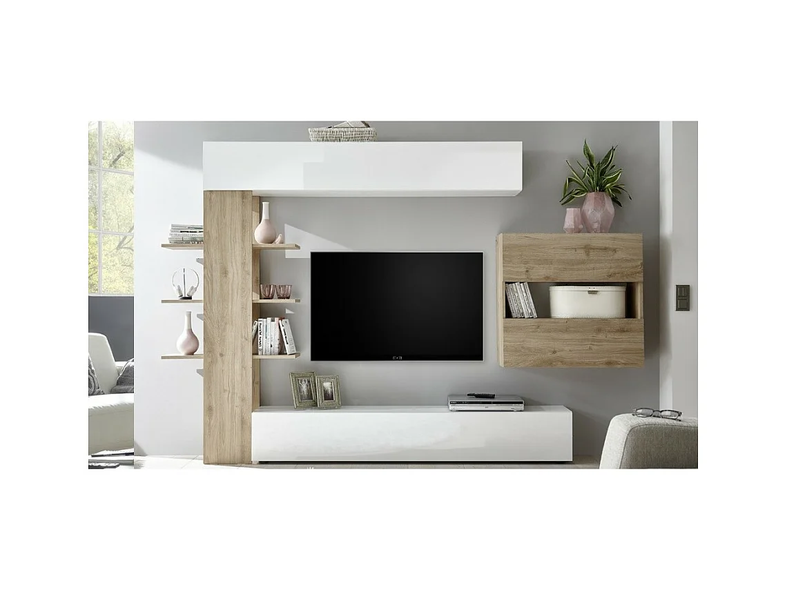 Parete attrezzata libreria Astrakat colore rovere