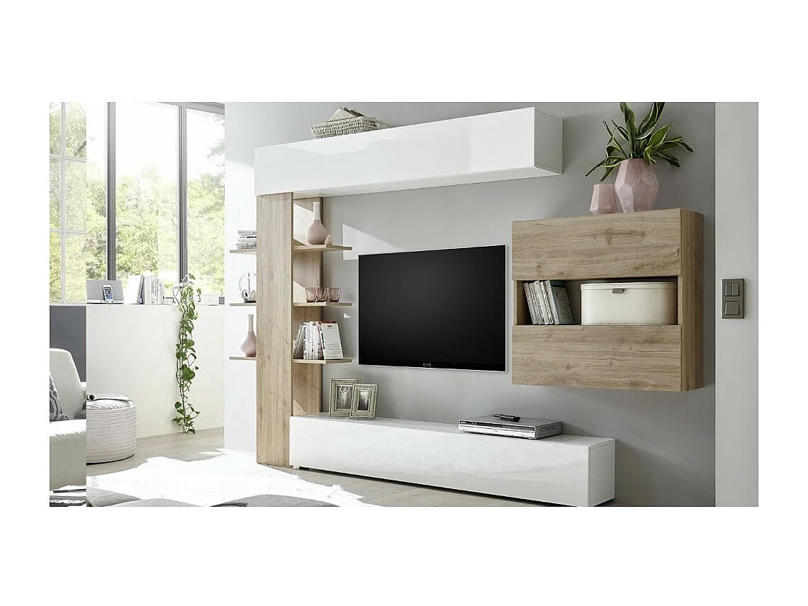 Parete attrezzata libreria Astrakat colore rovere