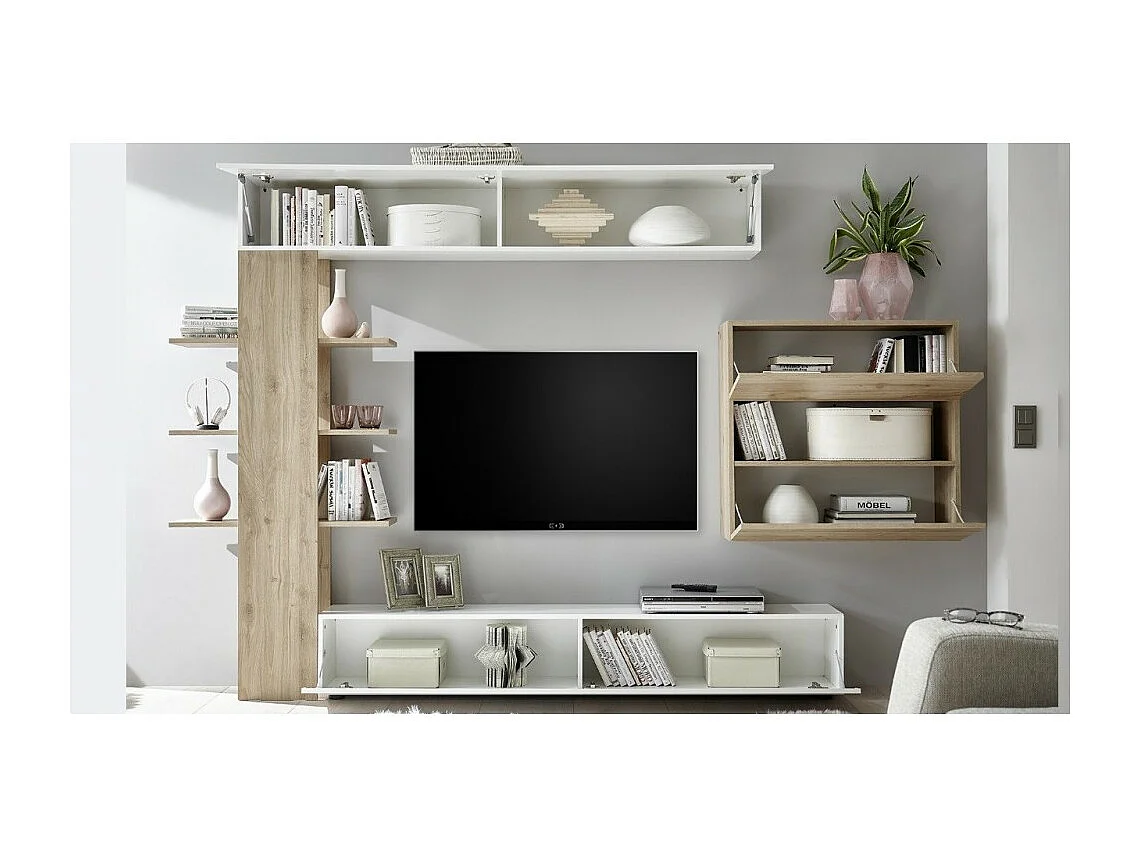 Parete attrezzata libreria Astrakat colore rovere