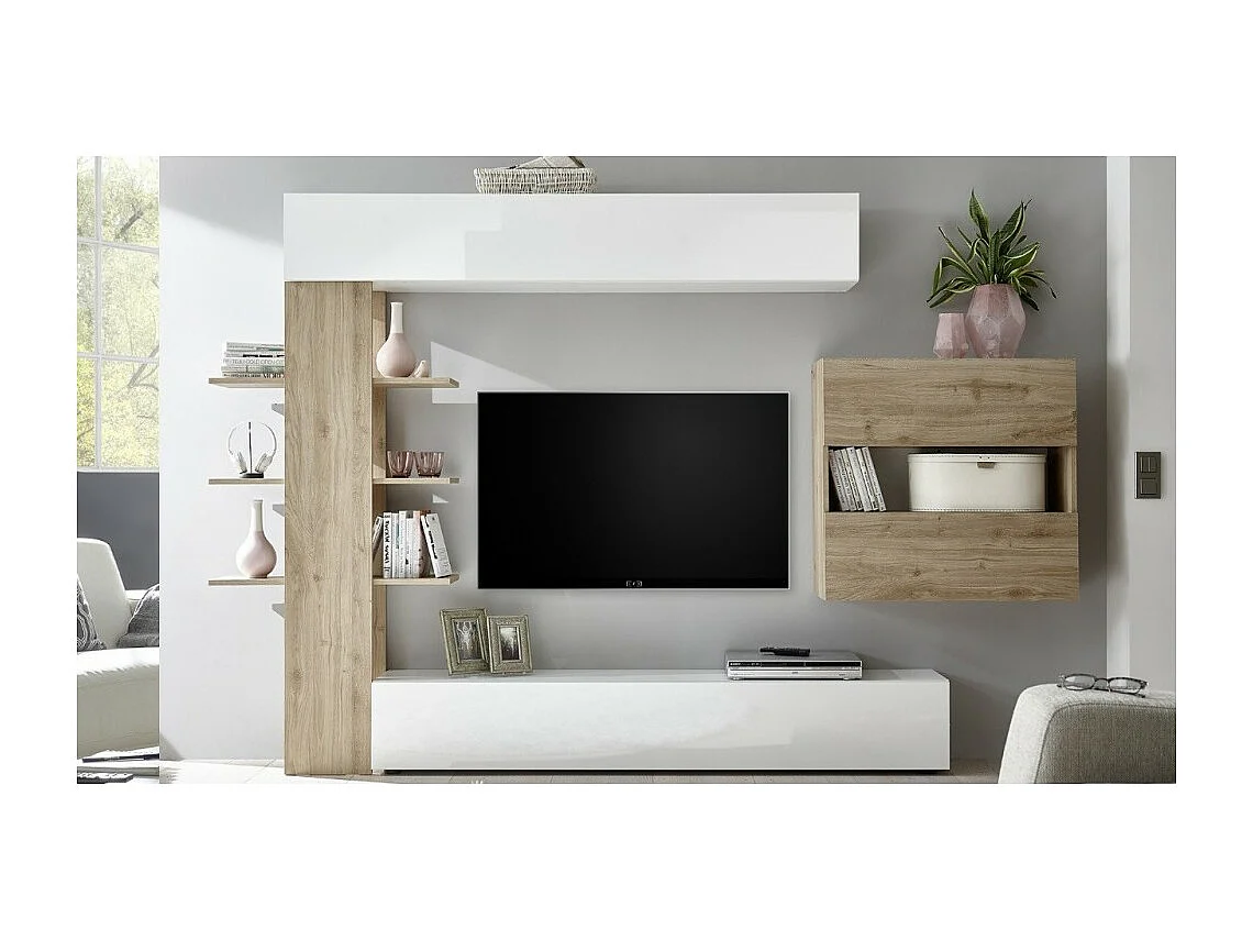 Parete attrezzata libreria Astrakat colore rovere