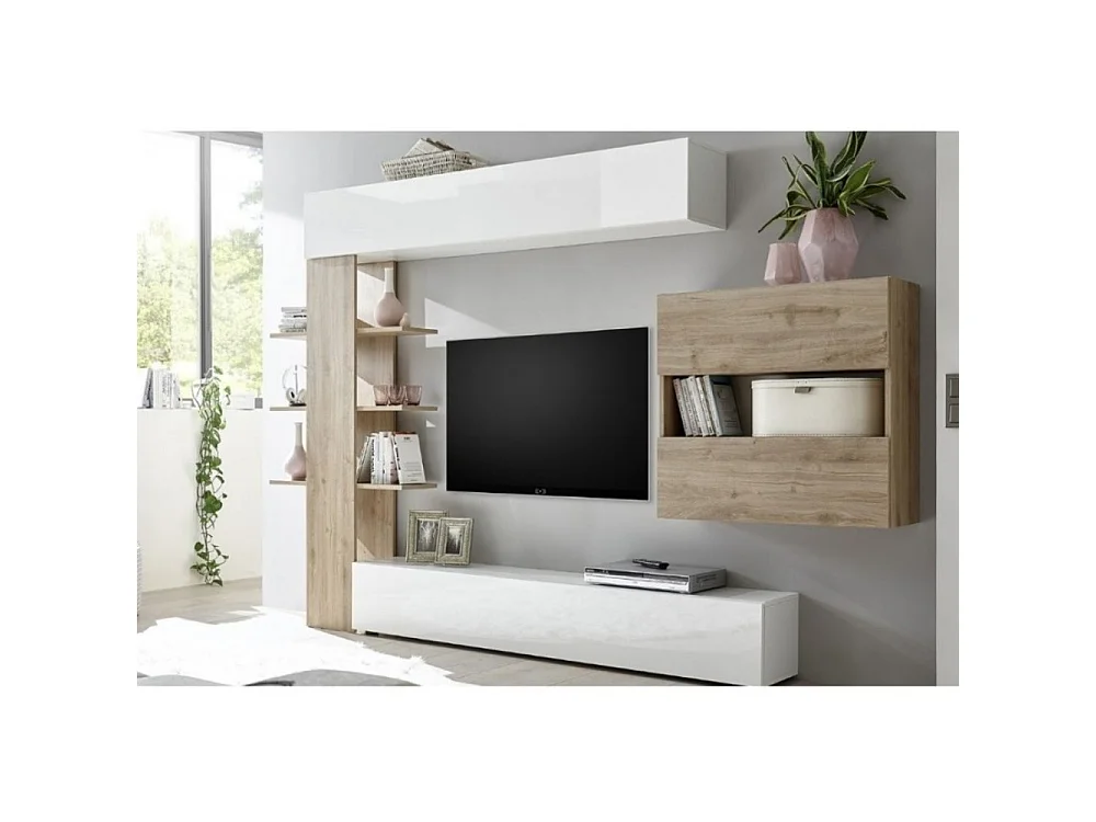 Parete attrezzata libreria Astrakat colore rovere