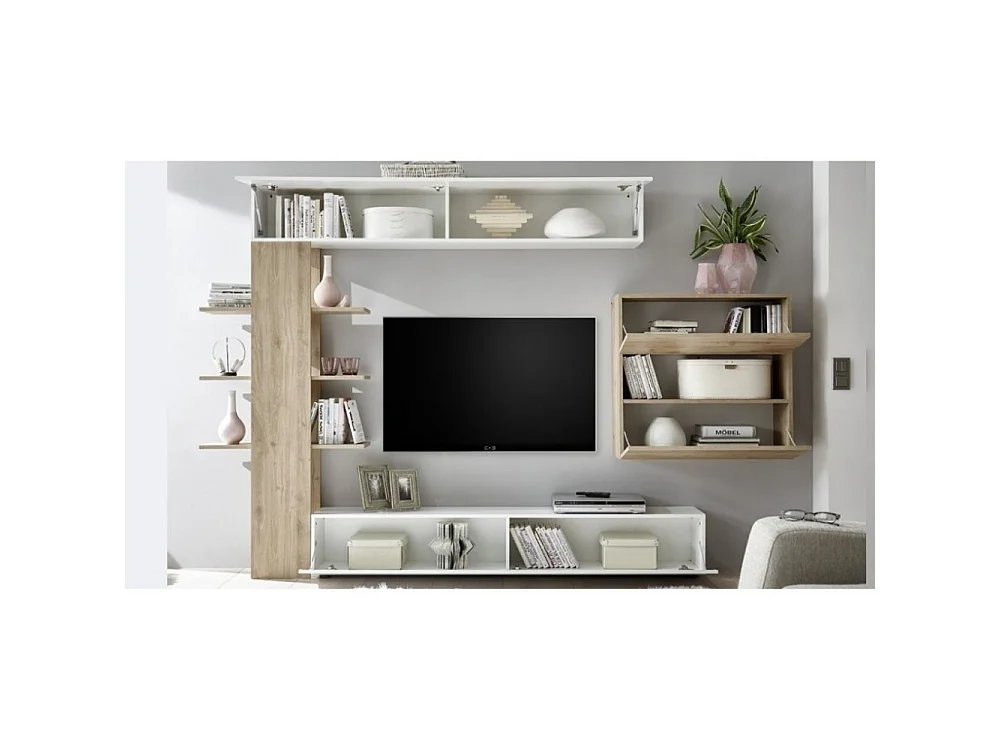 Parete attrezzata libreria Astrakat colore rovere