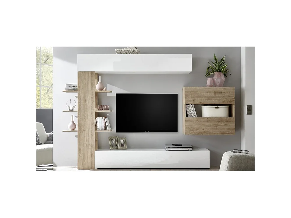 Parete attrezzata libreria Astrakat colore rovere
