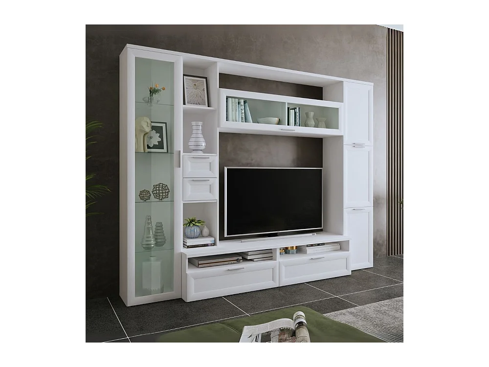 Parete attrezzata colore bianco Foresta 270x50x213H