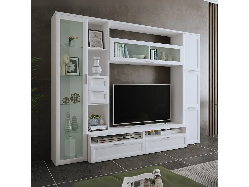 Parete attrezzata colore bianco Foresta 270x50x213H