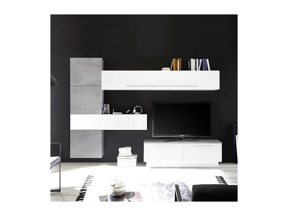 Parete attrezzata Austin colore bianco beton