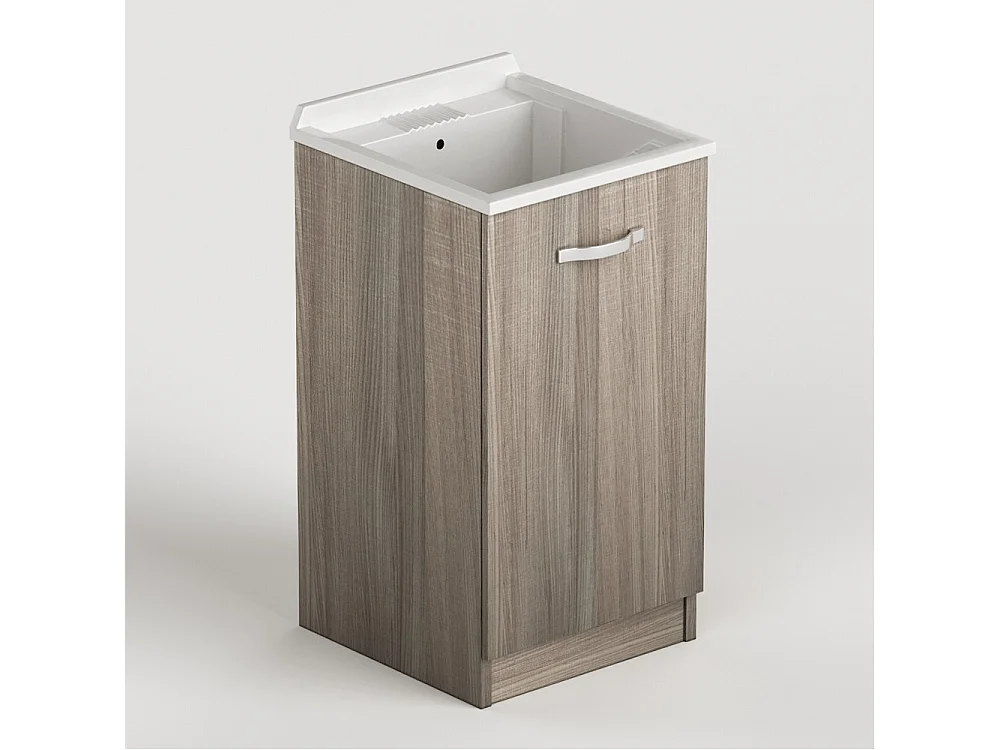 Lavatoio in legno 47x50 con anta colore olmo