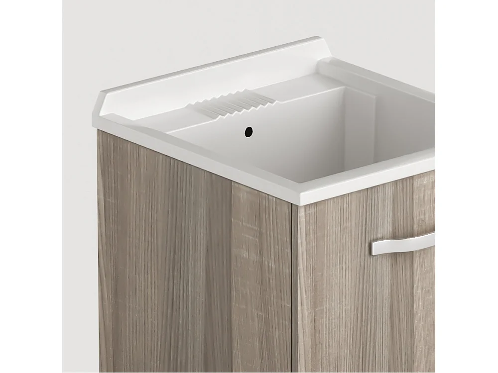 Lavatoio in legno 47x50 con anta colore olmo
