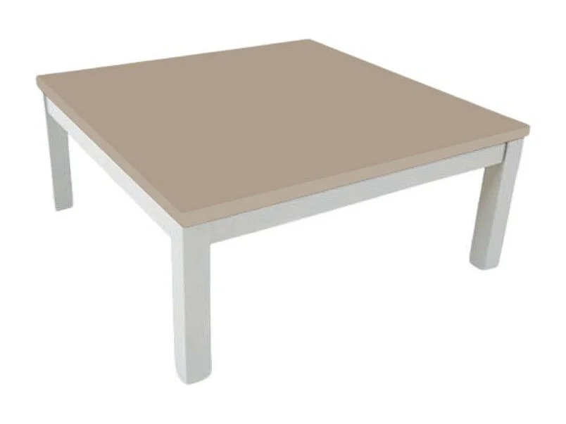 Tavolino quadrato struttura bianco e piano argilla Tratto