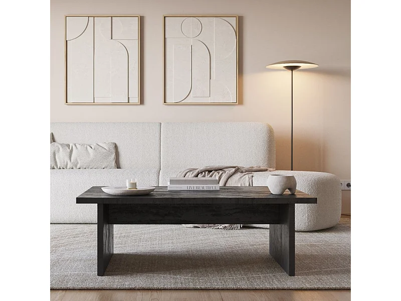 Tavolino da salotto rettangolare Loana nero 120x70x40H – Il protagonista del tuo living