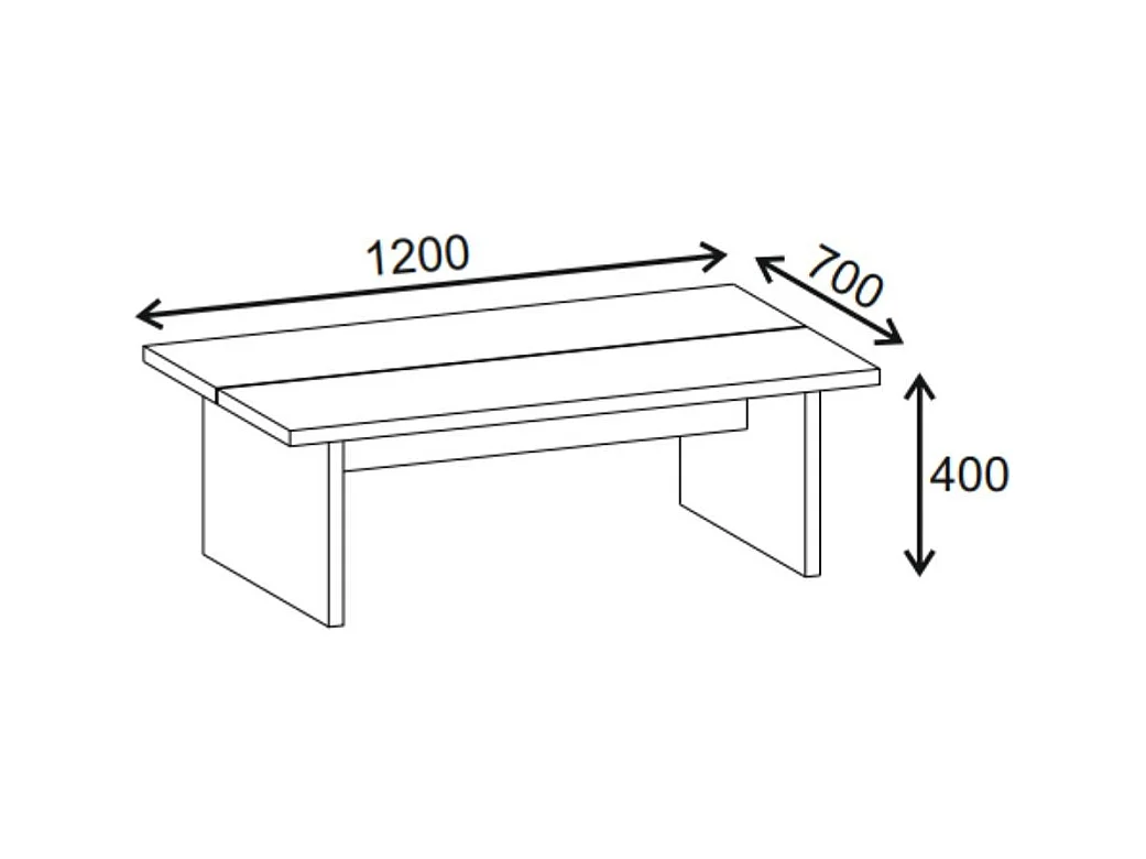 Eetkamertafel Loana - 120x70x40cm - Zwart