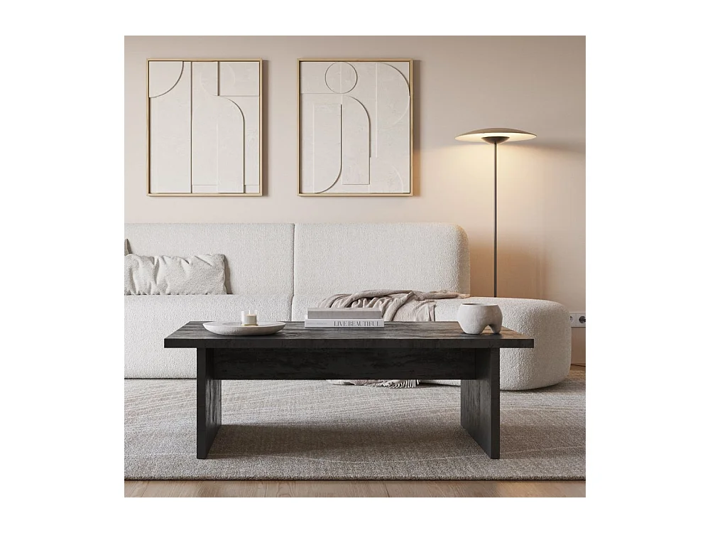 Tavolino da salotto rettangolare Loana nero 120x70x40H – Il protagonista del tuo living