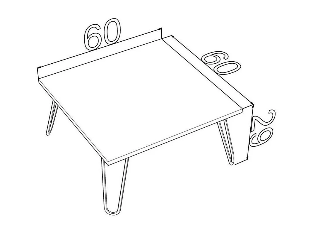 Tavolino da salotto quadrato Illia 60x60 MT1904021 colore rovere