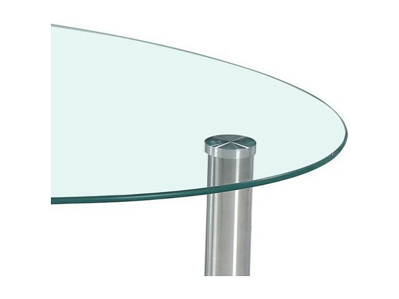 Tavolino ovale da salotto con 3 piani in vetro 90x55x45 Mimas