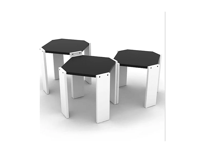 Tavolino da salotto impilabile Nido Hansel colore bianco nero