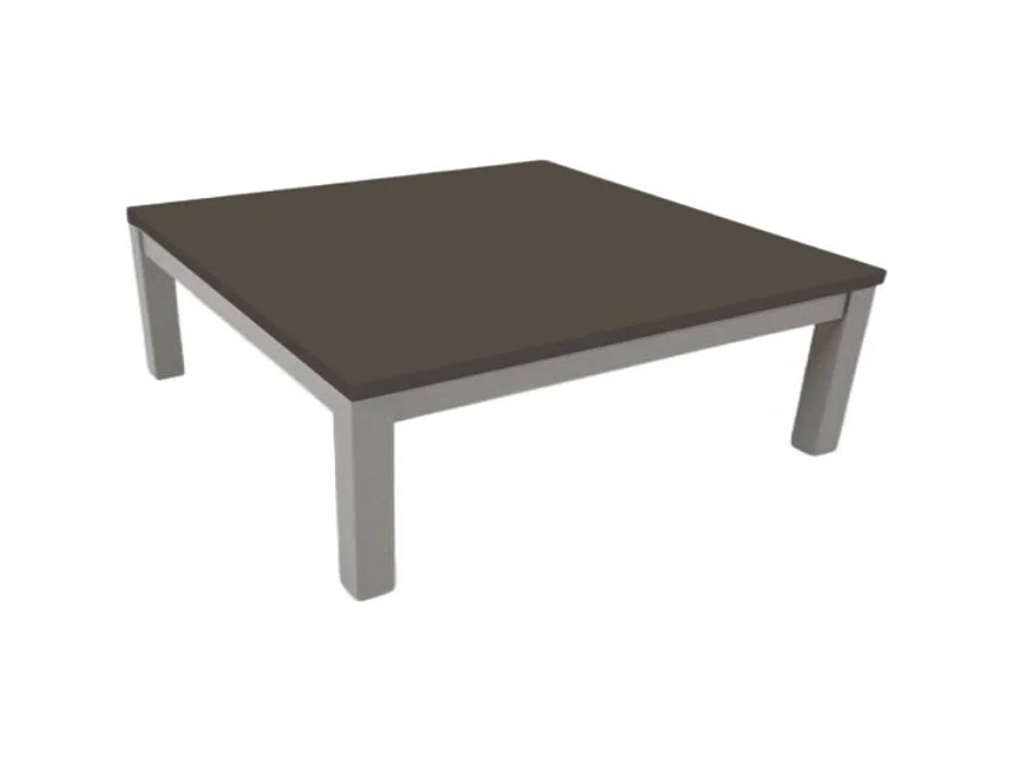 Tavolino rettangolare struttura grigio e piano fango Tratto