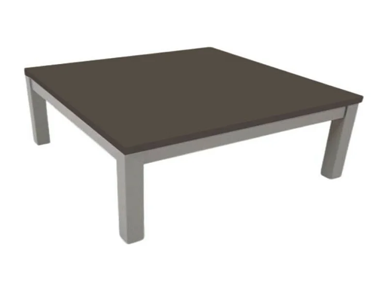 Tavolino rettangolare struttura grigio e piano fango Tratto