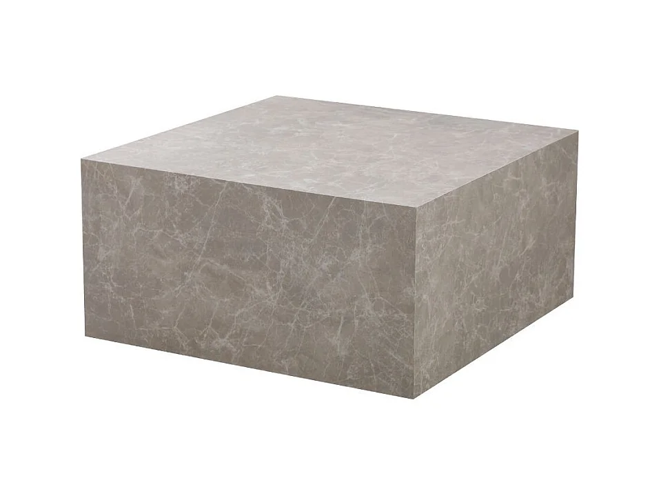 Tavolino quadrato da salotto effetto marmo beige Lola 80x80x40H