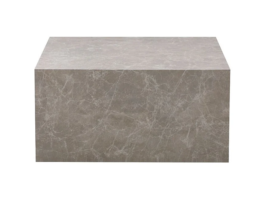 Tavolino quadrato da salotto effetto marmo beige Lola 80x80x40H