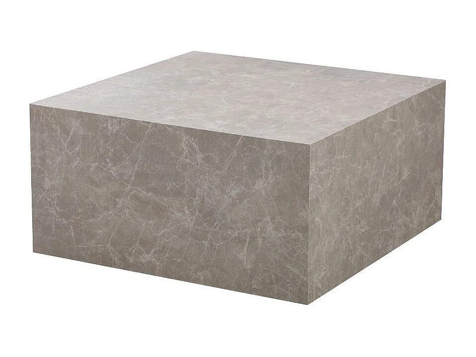 Tavolino quadrato da salotto effetto marmo beige Lola 80x80x40H