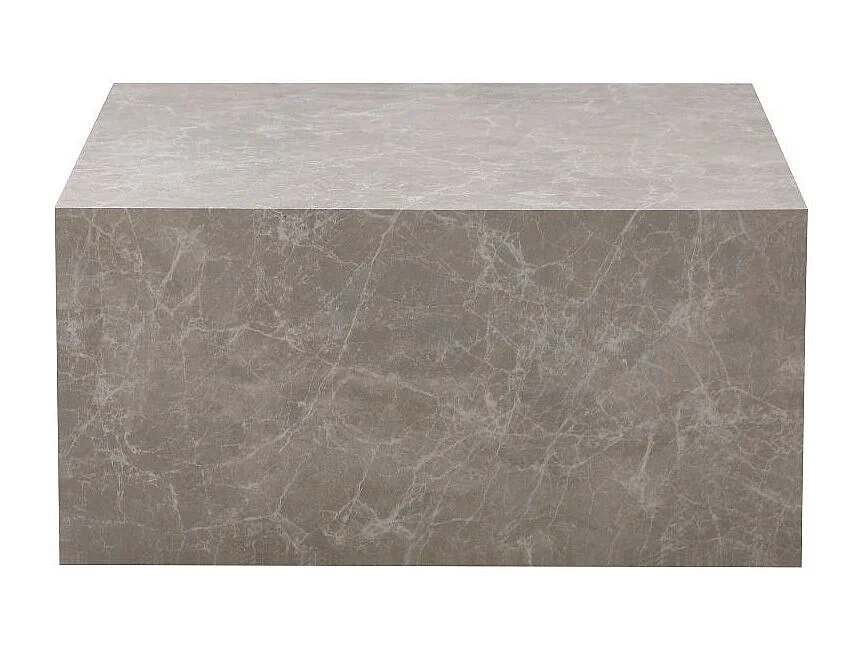 Tavolino quadrato da salotto effetto marmo beige Lola 80x80x40H