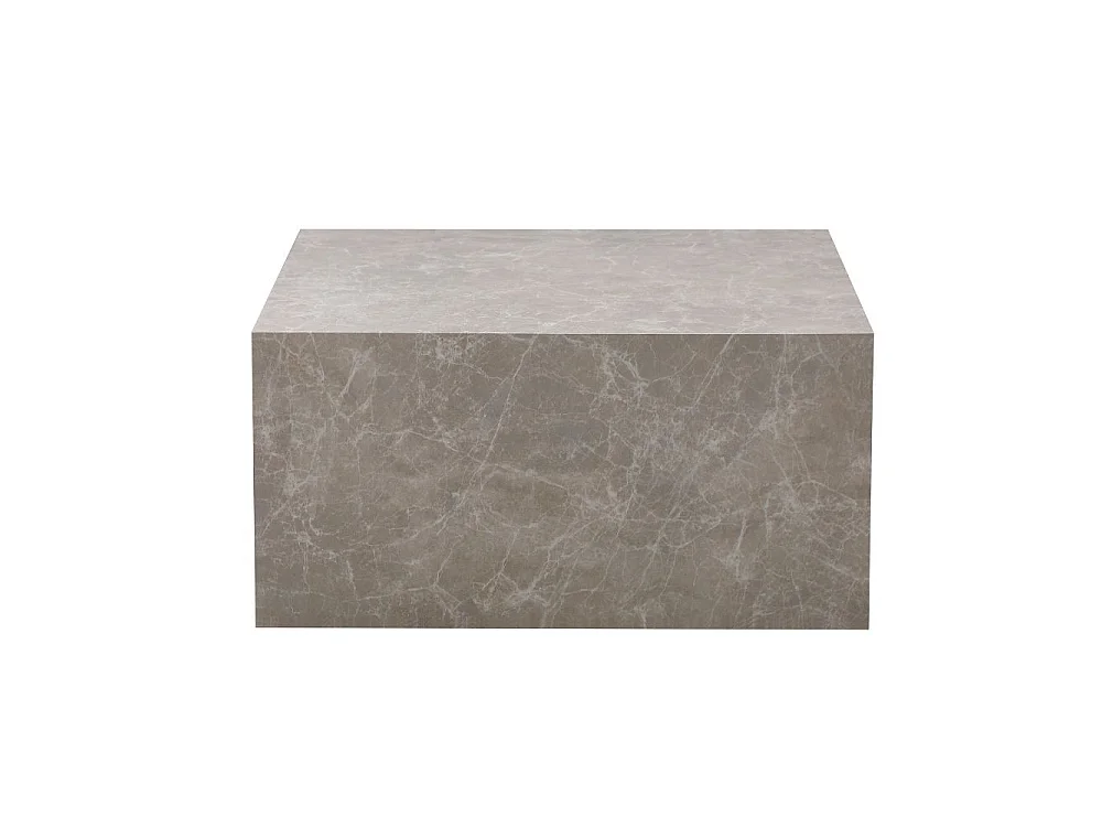Tavolino quadrato da salotto effetto marmo beige Lola 80x80x40H