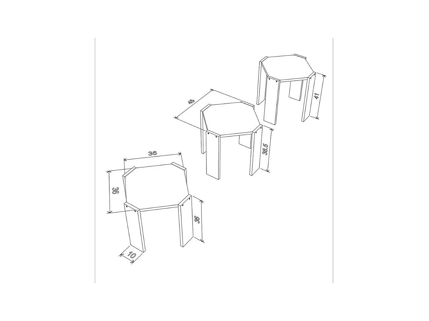 Tavolino da salotto impilabile Nido Hansel colore rovere bianco