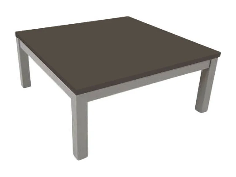 Tavolino quadrato struttura grigio e piano fango Tratto