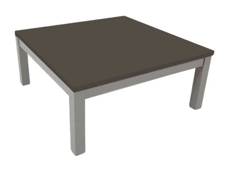 Tavolino quadrato struttura grigio e piano fango Tratto