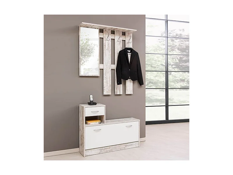 Mobile ingresso Rudolf colore bianco consumato