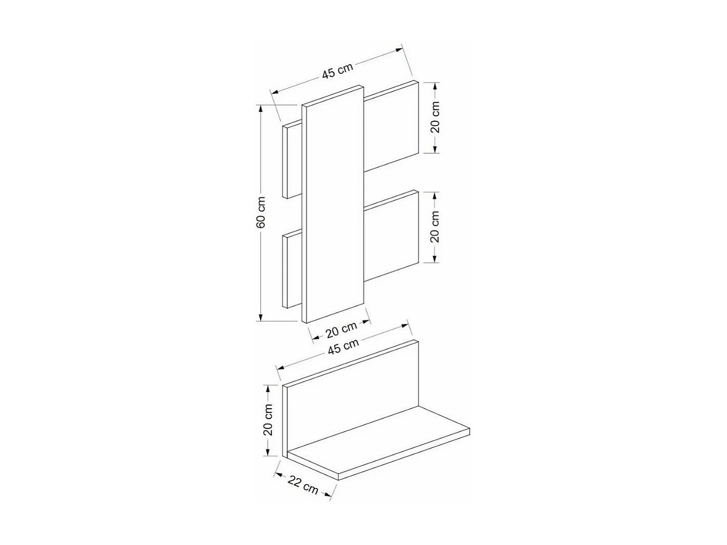 Mensole da parete Belita colore antracite noce