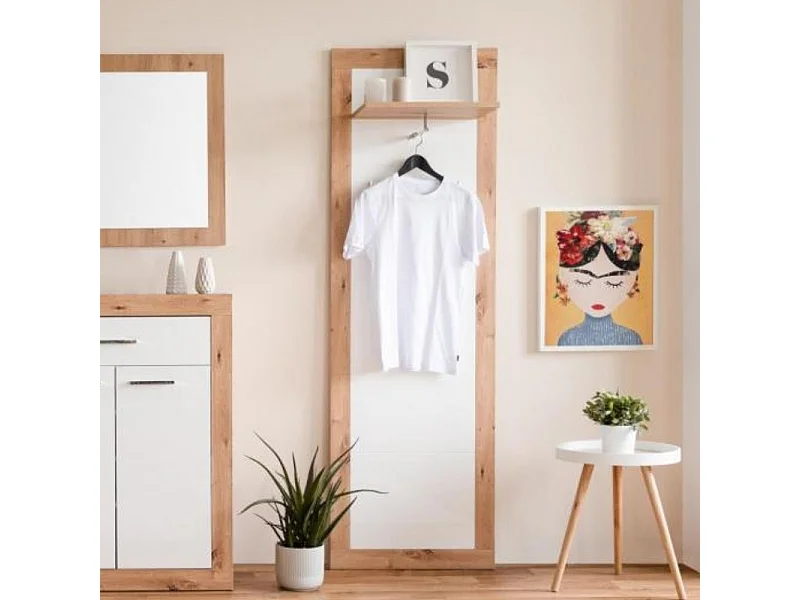 Pannello appendiabiti da ingresso Wien43 colore rovere bianco