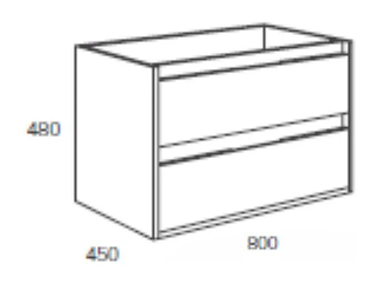 Mobile bagno sospeso Bolton colore rovere grigio ghiaccio 80x45x48H 2 cassetti: design moderno e funzionalità