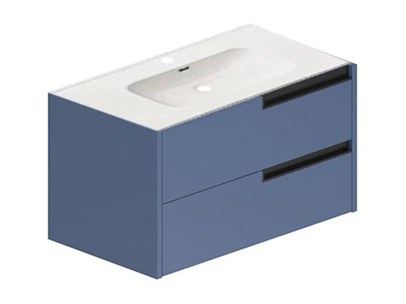 Mobile bagno sospeso Modular colore azzurro con cassetti 80x45x50H