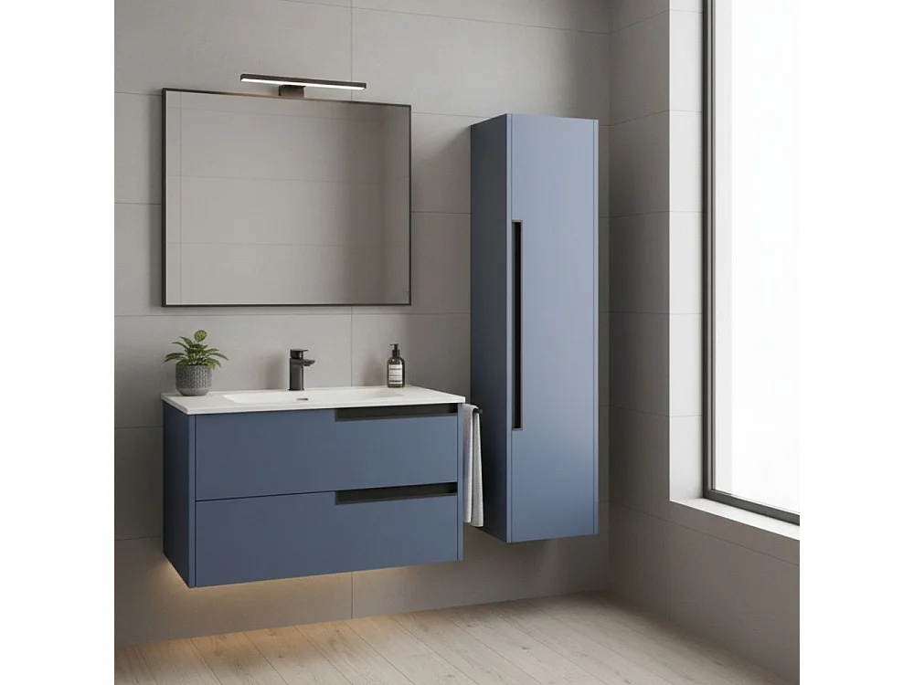 Mobile bagno sospeso Modular colore azzurro con cassetti 80x45x50H