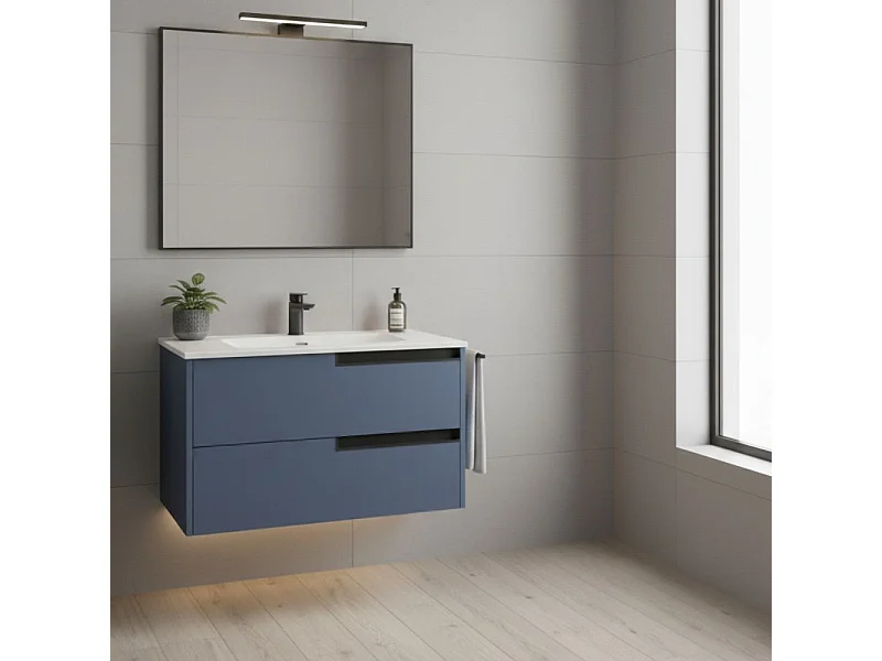 Mobile bagno sospeso Modular colore azzurro con cassetti 80x45x50H