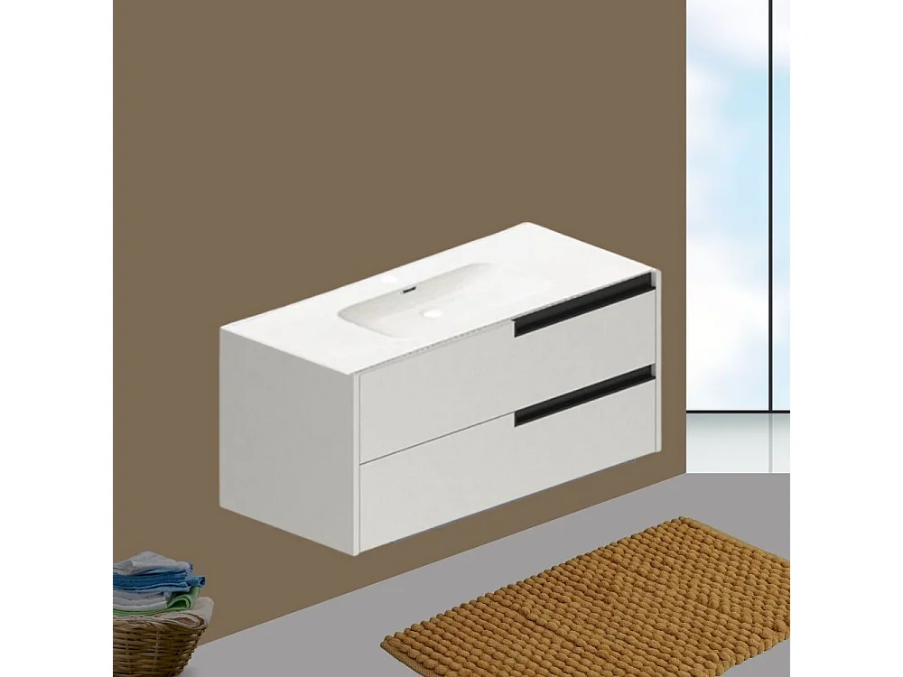 Mobile bagno sospeso Modular colore cashmere con cassetti 100x45x50H