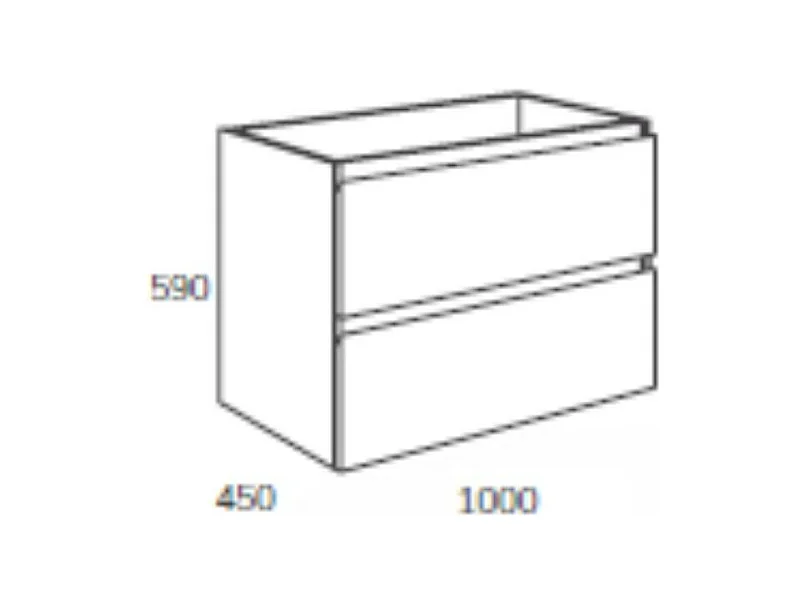 Mobile bagno sospeso rovere grigio Londres 2 cassetti 100x45x59H