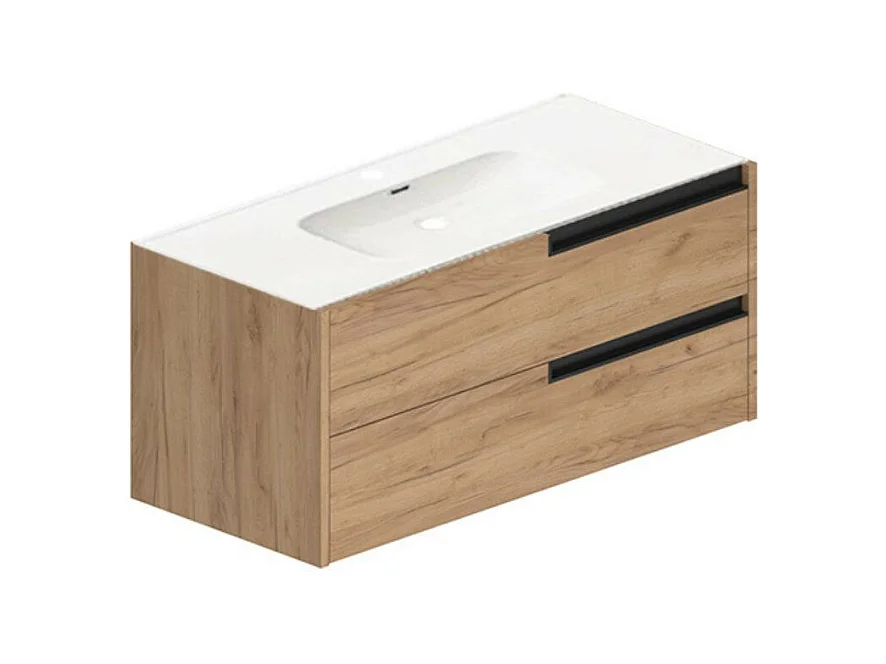 Mobile bagno sospeso Modular colore rovere miele con cassetti 100x45x50H