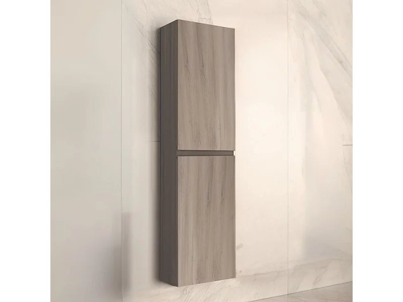 Colonna pensile sospesa bagno colore rovere grigio Londres 2 ante 35x31x150H