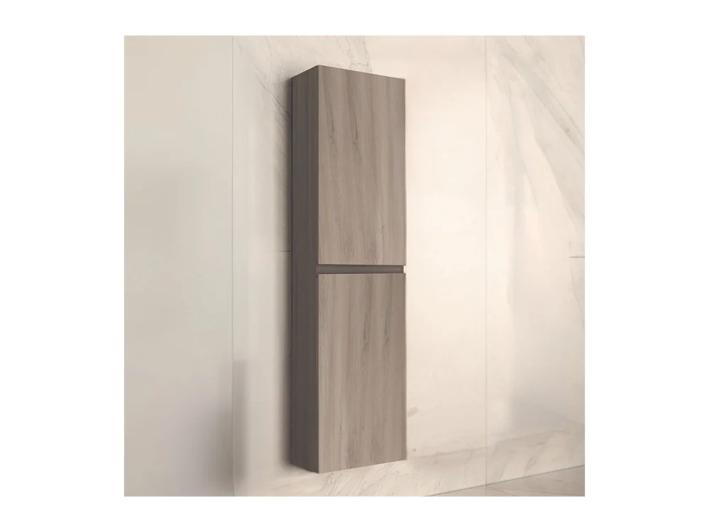 Colonna pensile sospesa bagno colore rovere grigio Londres 2 ante 35x31x150H